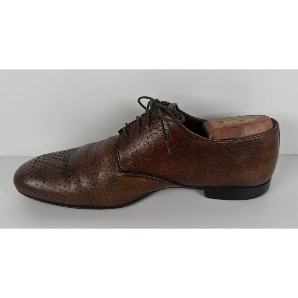 Louis Vuitton Brown Perforated Leather Men's Oxford Dress Shoes US 8.5